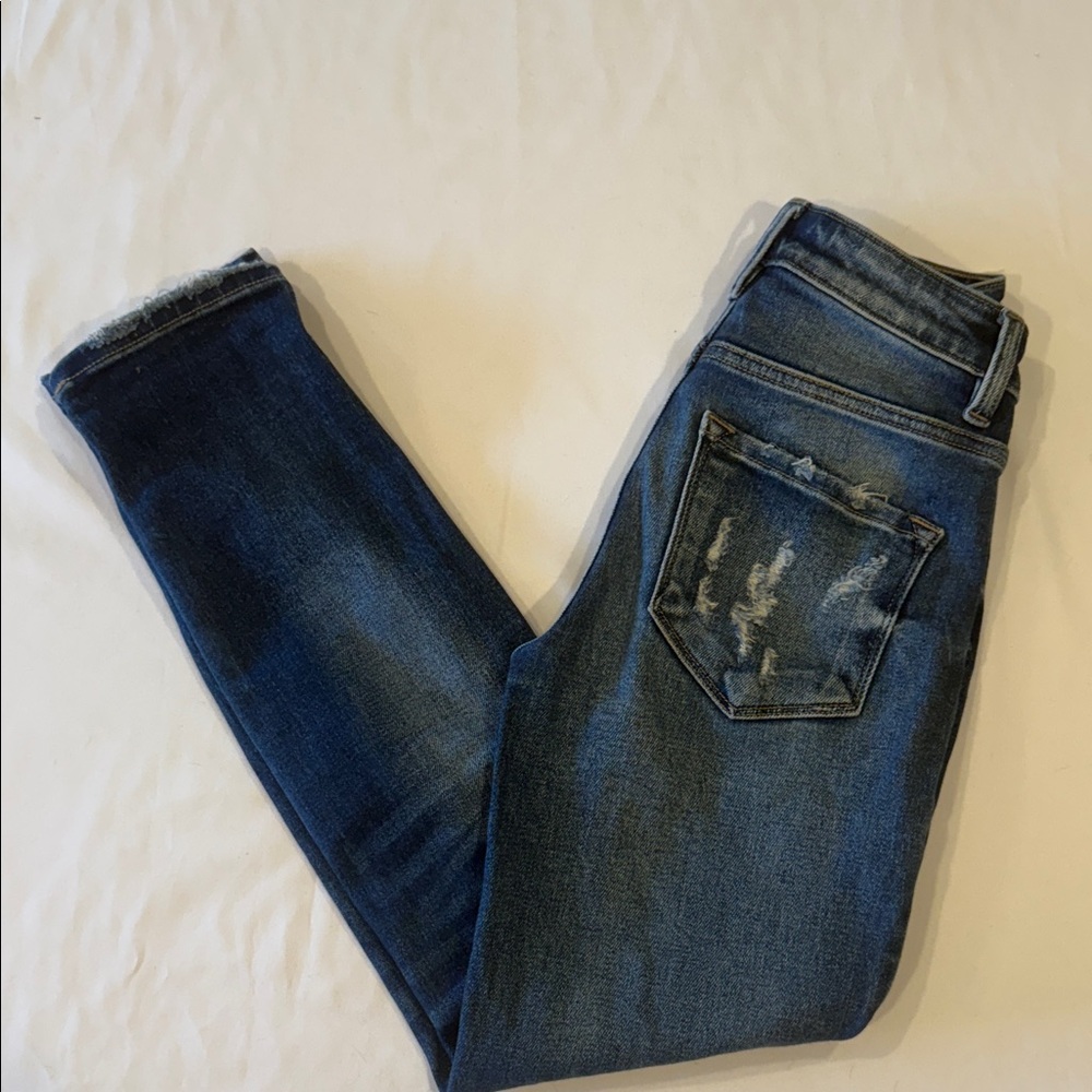 KanCan. Classic Blue Distressed Women High Rise skinny Jeans